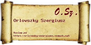 Orlovszky Szergiusz névjegykártya